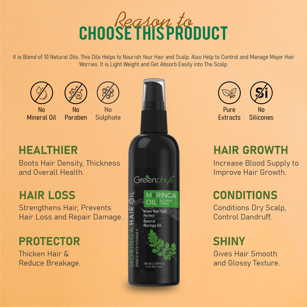 Restrengthening and Energizing Moringa Hair Oil - Greenphyll